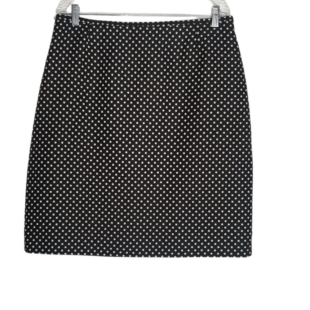 Tahari Arthur S. Levine Black White Polka Dot Pencil Skirt, Women's Size 16